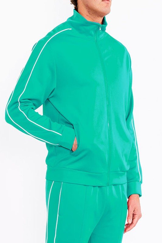 Mens Side Pipe Track Jacket - Blu Lotus Boutique