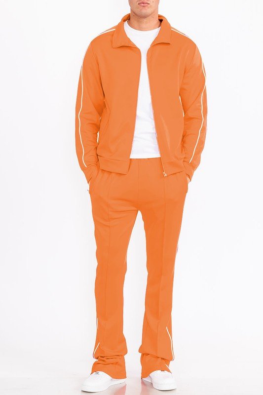 Mens Side Pipe Track Jacket - Blu Lotus Boutique