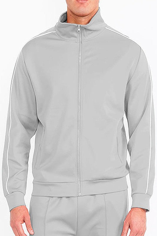 Mens Side Pipe Track Jacket - Blu Lotus Boutique