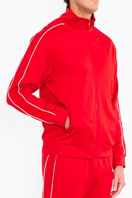 Mens Side Pipe Track Jacket - Blu Lotus Boutique