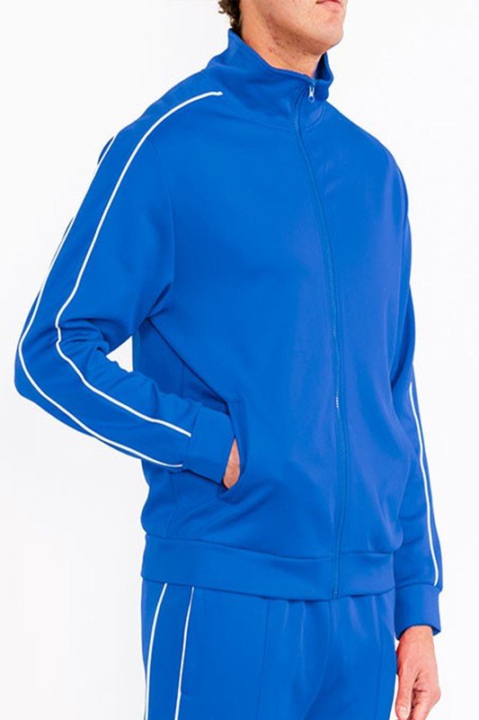 Mens Side Pipe Track Jacket - Blu Lotus Boutique