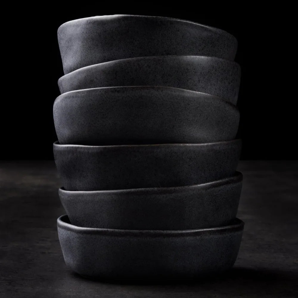 Mercer Project HEKONDA Modern Stoneware 16 - Piece Dinnerware Set, Gray, Plate and Bowl Set for 4 - Blu Lotus Boutique