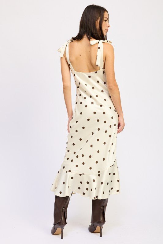 MERMAID MAXI DRESS WITH SHOULDER TIE - Blu Lotus Boutique
