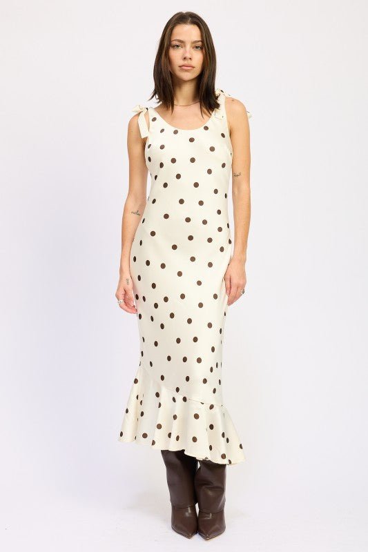MERMAID MAXI DRESS WITH SHOULDER TIE - Blu Lotus Boutique