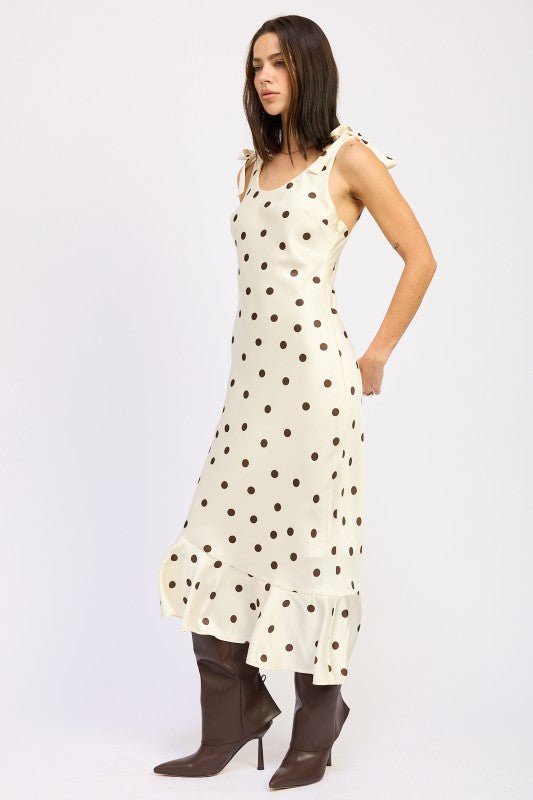 MERMAID MAXI DRESS WITH SHOULDER TIE - Blu Lotus Boutique