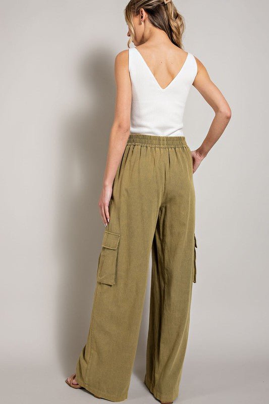 Mineral Washed Cargo Pants - Blu Lotus Boutique