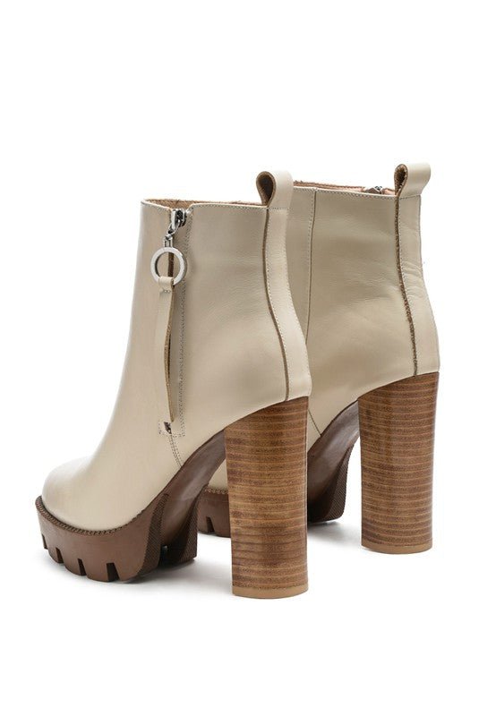 MISTRESS HIGH BLOCK HEELED CHUNKY LEATHER BOOT - Blu Lotus Boutique