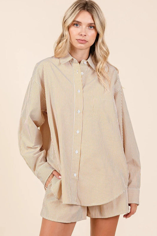 Mittoshop Striped Shirt and Shorts Set - Blu Lotus Boutique