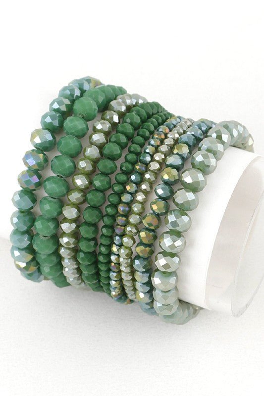 Mix Shades Layered Stretch Bracelet Set - Blu Lotus Boutique