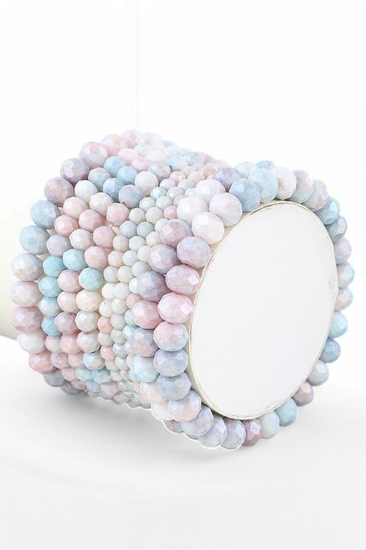 Mix Shades Layered Stretch Bracelet Set - Blu Lotus Boutique