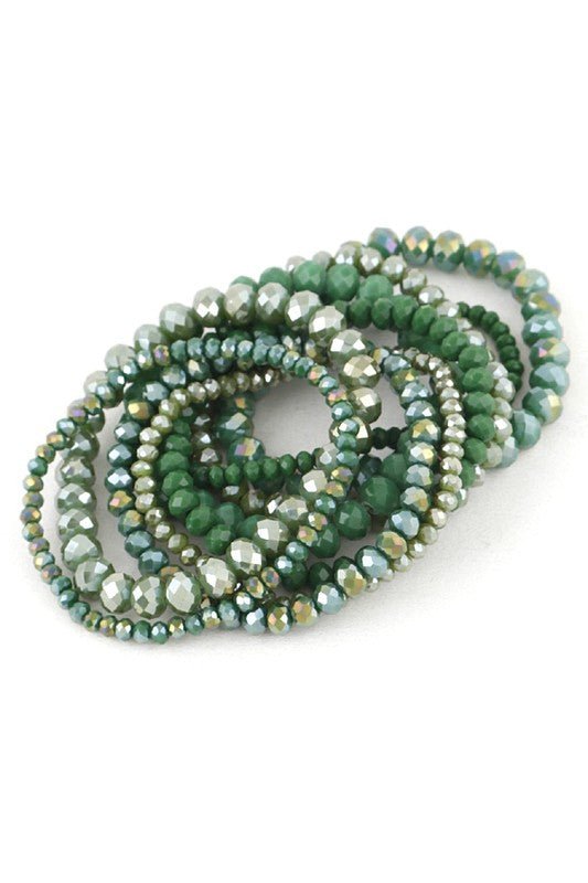 Mix Shades Layered Stretch Bracelet Set - Blu Lotus Boutique