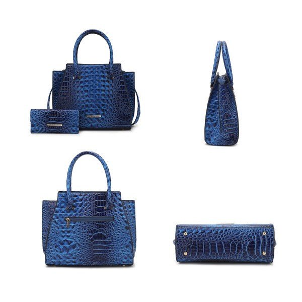 MKF Collection Viridiana Croc - Embossed Tote Bag - Blu Lotus Boutique