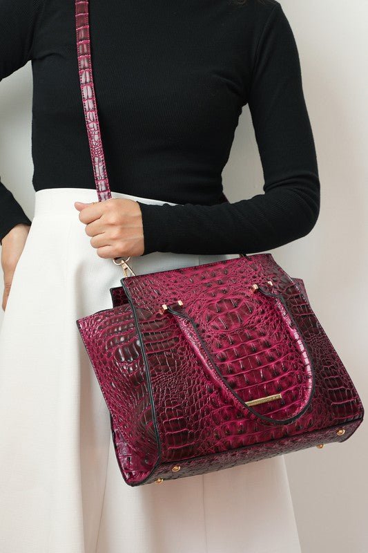 MKF Collection Viridiana Croc - Embossed Tote Bag - Blu Lotus Boutique