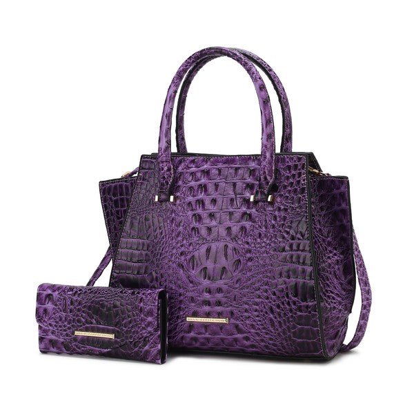 MKF Collection Viridiana Croc - Embossed Tote Bag - Blu Lotus Boutique