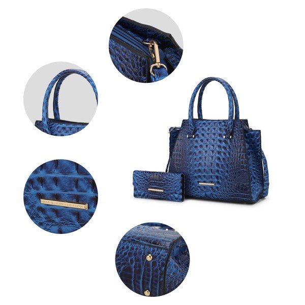 MKF Collection Viridiana Croc - Embossed Tote Bag - Blu Lotus Boutique