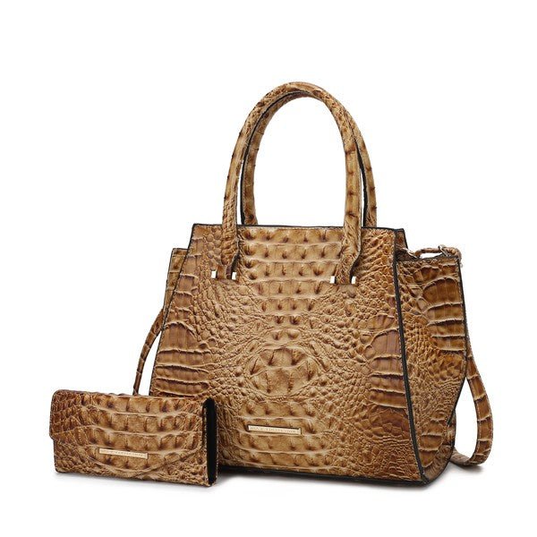 MKF Collection Viridiana Croc - Embossed Tote Bag - Blu Lotus Boutique