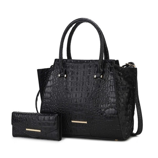 MKF Collection Viridiana Croc - Embossed Tote Bag - Blu Lotus Boutique
