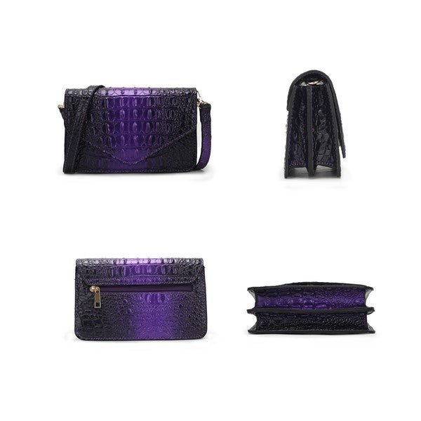 MKF Vanta Croc - Embossed Saddle Bag by Mia K. - Blu Lotus Boutique