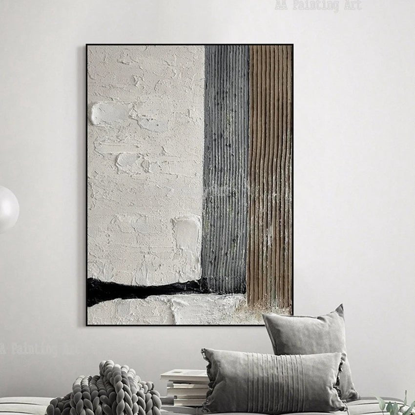 Modern New Paintings Art Pure Handmade Abstract Textured 3D Lines Oil Painting Home Wall Showpieces Thick Acrylic Art On Canvas - Blu Lotus Boutique
