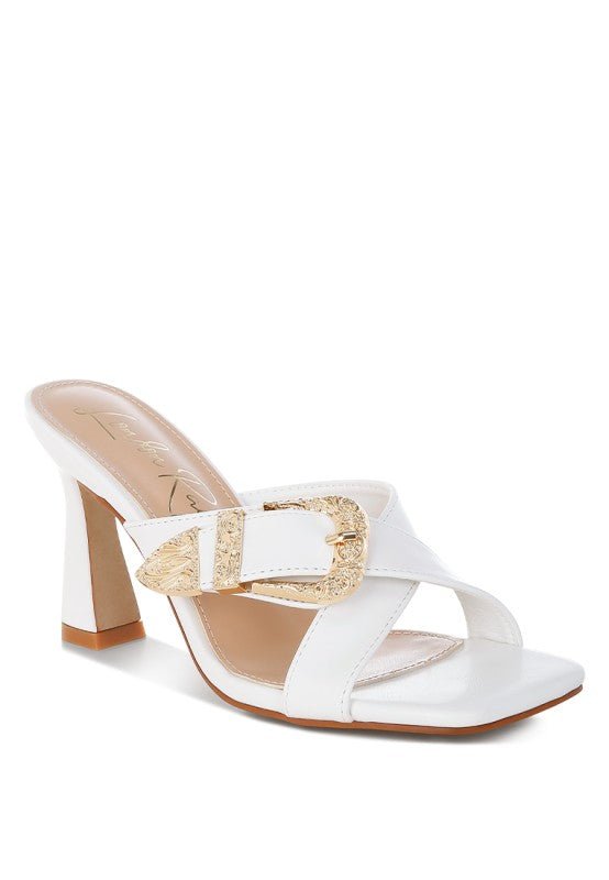 Mohaya Engraved Metallic Buckle Sandals - Blu Lotus Boutique