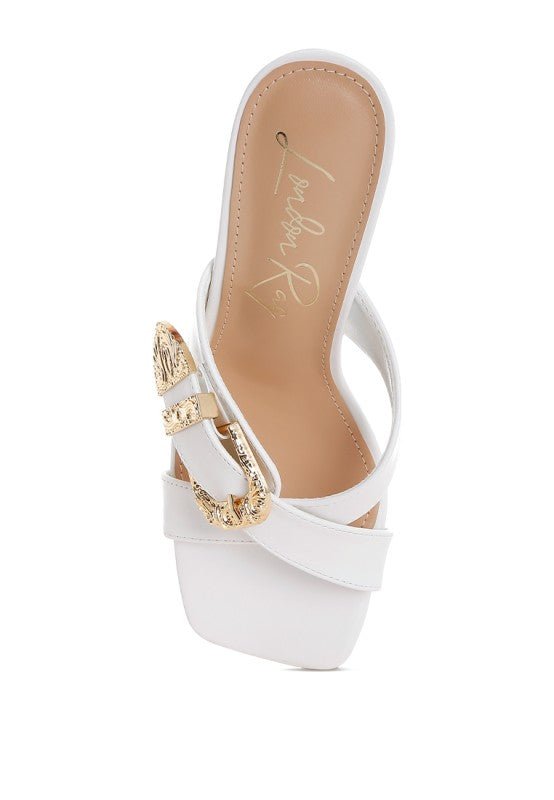 Mohaya Engraved Metallic Buckle Sandals - Blu Lotus Boutique