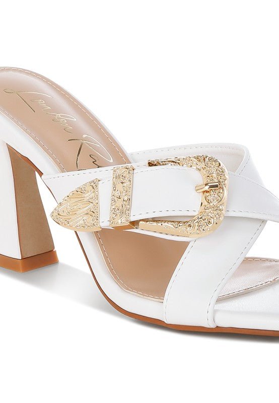 Mohaya Engraved Metallic Buckle Sandals - Blu Lotus Boutique