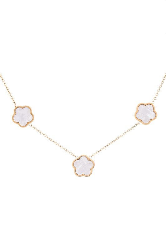 MOP Clover Station Necklace - Blu Lotus Boutique
