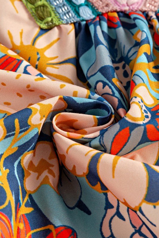 Multicolour Half Sleeve Boho Floral Blouse - Blu Lotus Boutique