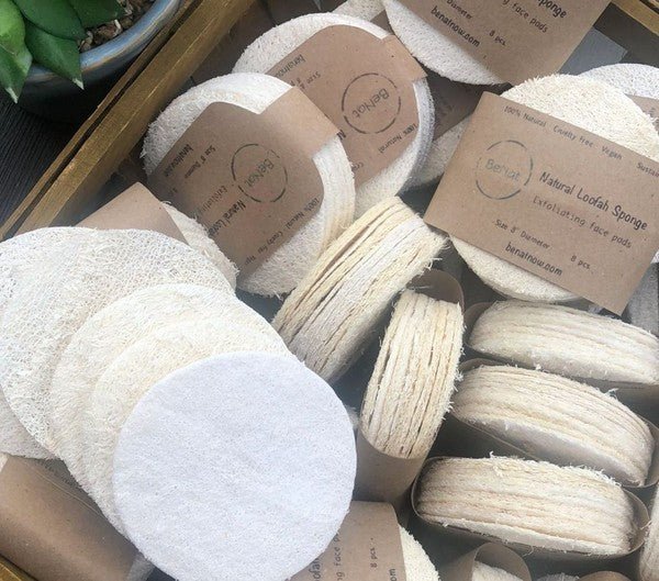 Natural Loofah Pads 5 - pcs - Blu Lotus Boutique