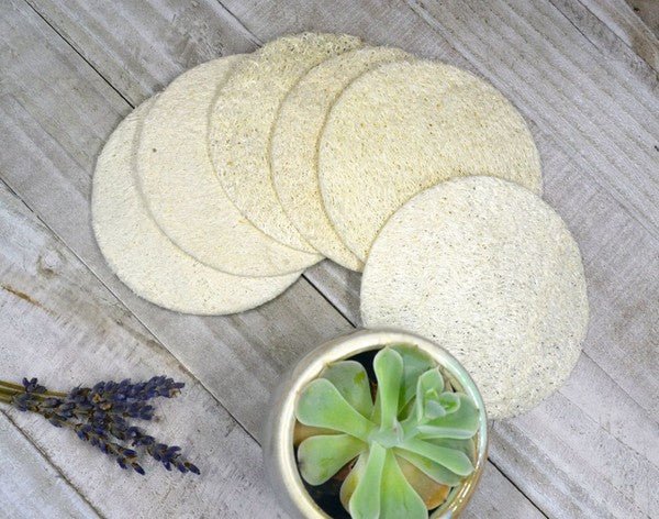 Natural Loofah Pads 5 - pcs - Blu Lotus Boutique