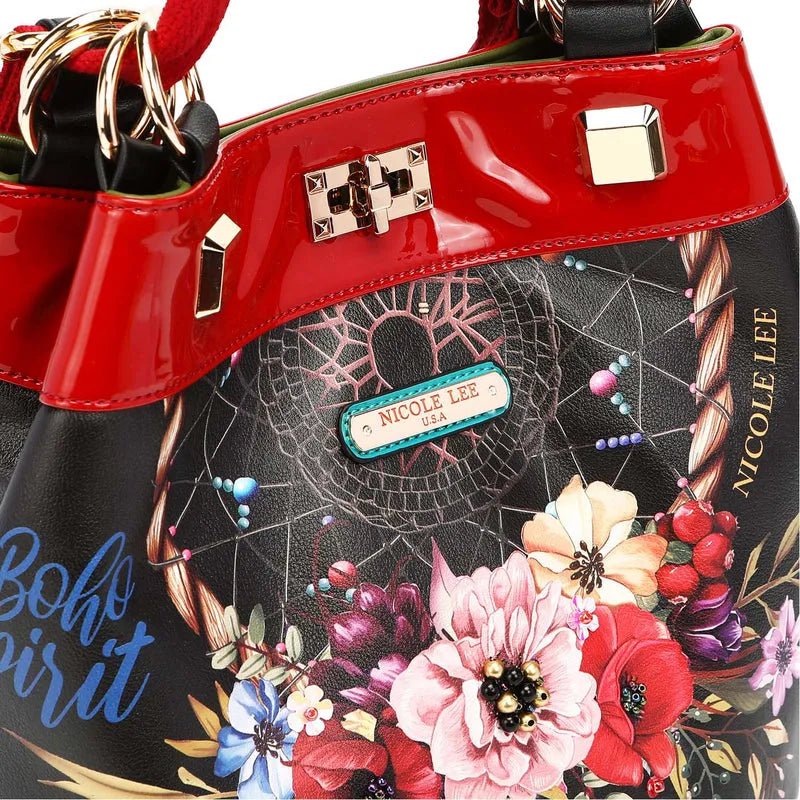 Nicole Lee USA Flower Pattern Adjustable Strap Backpack Bag - Blu Lotus Boutique
