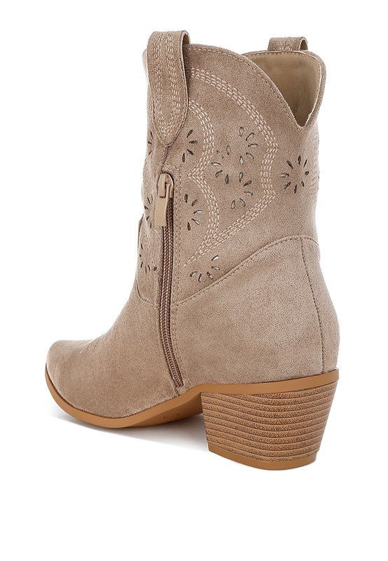 Nigel Cut Out Detail Cowboy Boots - Blu Lotus Boutique