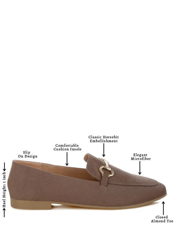 Noltas Horsebit Embellished Flat Loafers - Blu Lotus Boutique