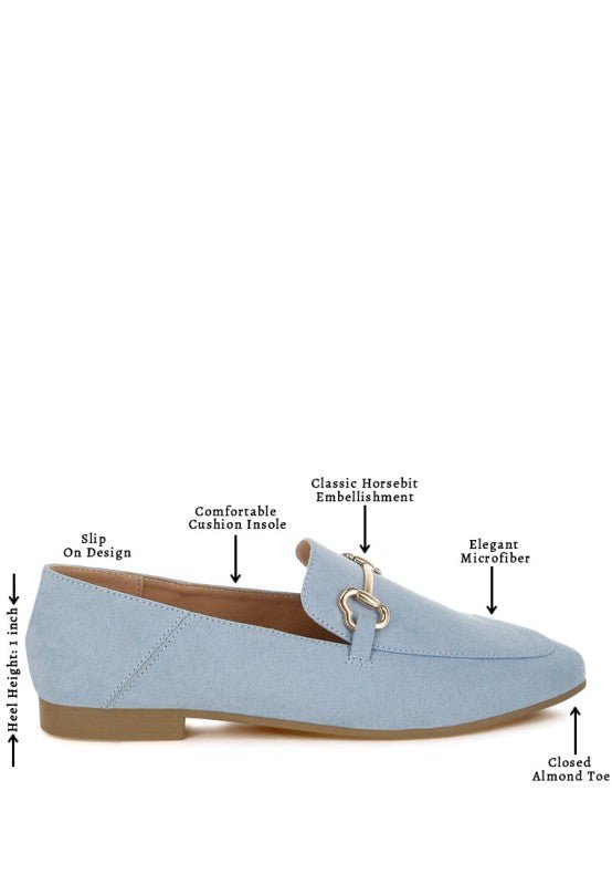 Noltas Horsebit Embellished Flat Loafers - Blu Lotus Boutique