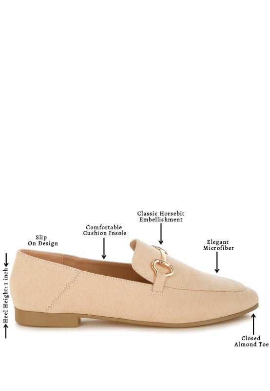 Noltas Horsebit Embellished Flat Loafers - Blu Lotus Boutique