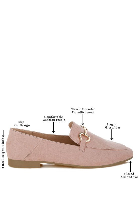 Noltas Horsebit Embellished Flat Loafers - Blu Lotus Boutique