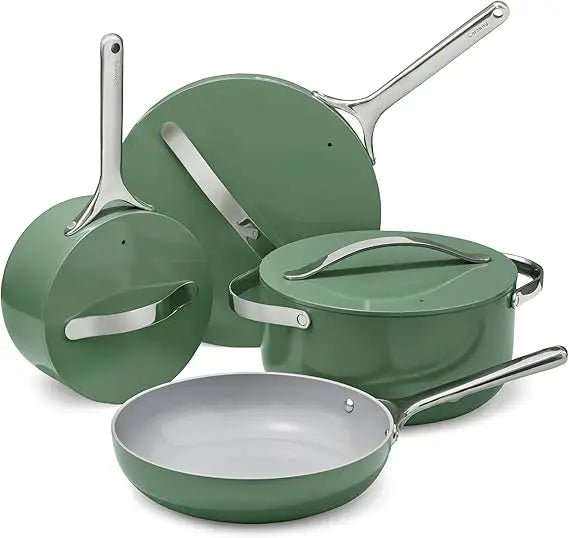 nonstick ceramic cookware set (12 piece) pots, pans, lids and kitchen storage - non toxic - oven safe & compatible with all sto - Blu Lotus Boutique