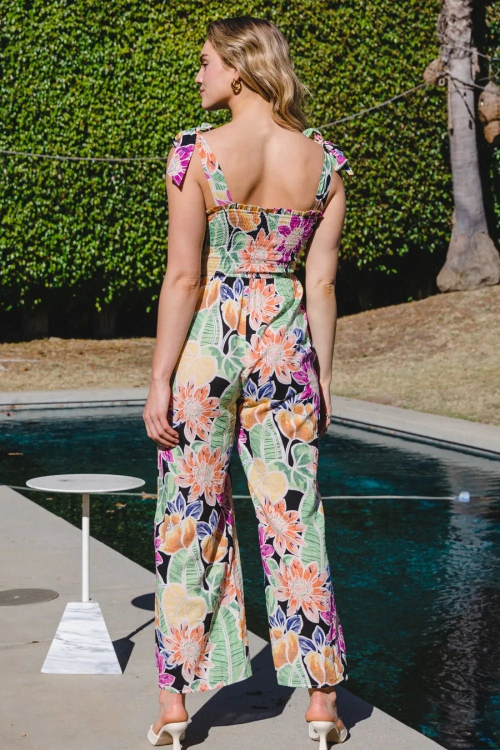 ODDI Full Size Floral Sleeveless Wide Leg Jumpsuit - Blu Lotus Boutique