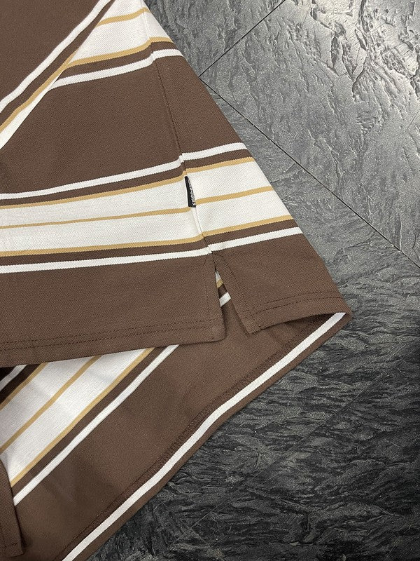 Old School Striped Pique Polo Shirt - Blu Lotus Boutique