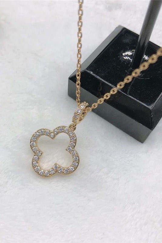 Open & Studded Pendant Necklace - Blu Lotus Boutique