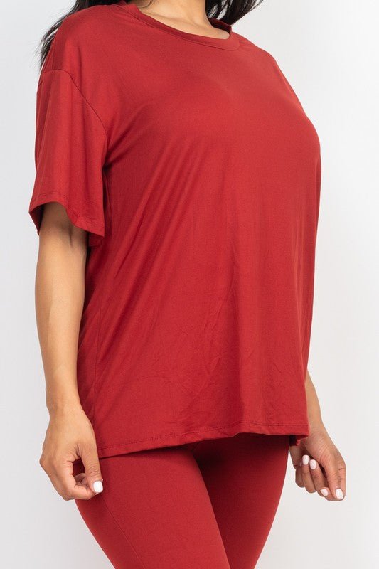 Oversized T-shirt & Leggings Set - Blu Lotus Boutique