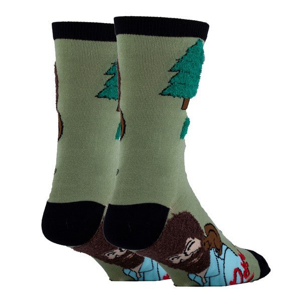 Painting Bob Ross - Men's Cotton Crew Funny Socks - Blu Lotus Boutique