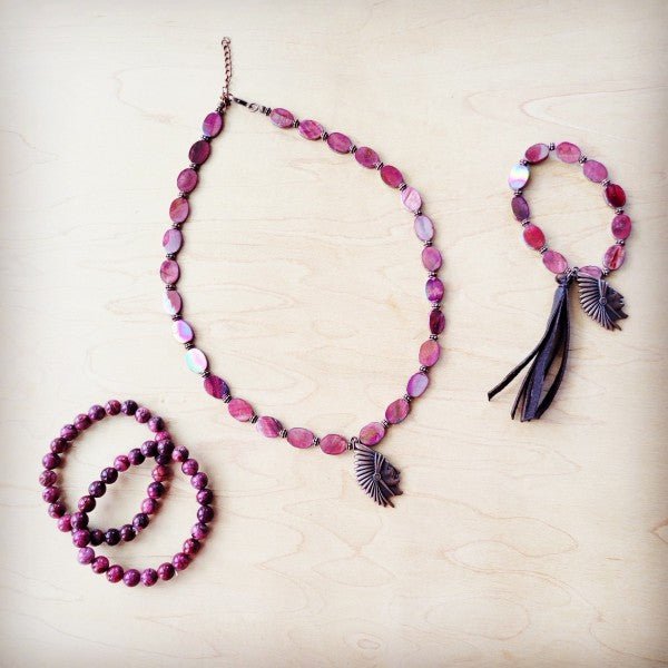 Pink Agate Beaded Stretch Bracelet 810y - Blu Lotus Boutique