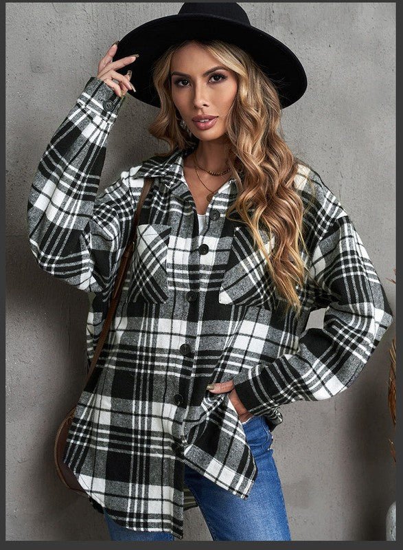 Plaid jacket - Blu Lotus Boutique