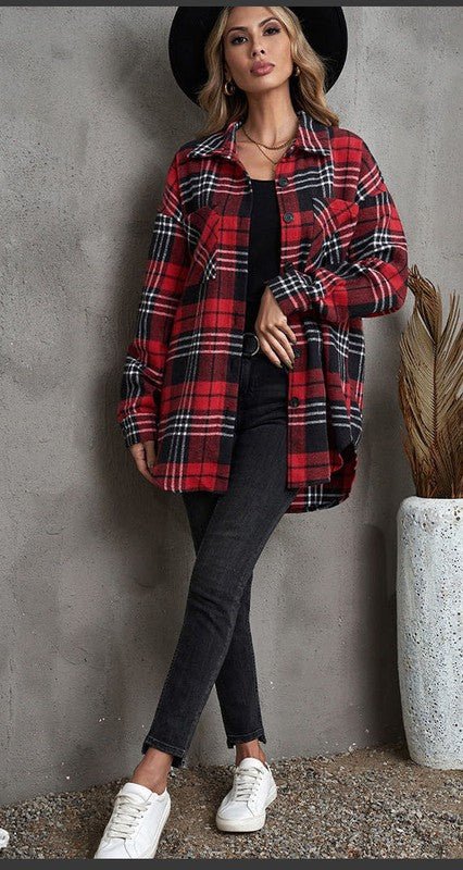 Plaid jacket - Blu Lotus Boutique