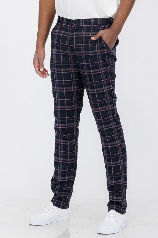 Plaid Trouser Pants - Blu Lotus Boutique