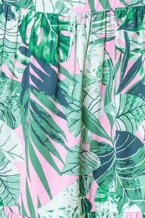 Plus Halter Neck Tropical Sash Dress - Blu Lotus Boutique