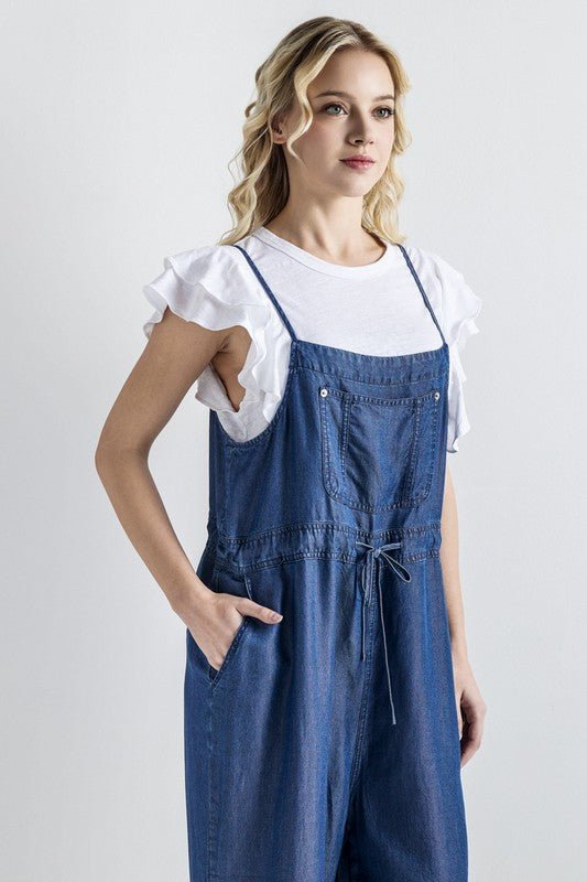 Pocket Adjustable Straps Overall Jumpsuit - Blu Lotus Boutique