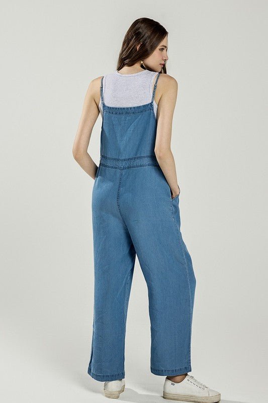 Pocket Adjustable Straps Overall Jumpsuit - Blu Lotus Boutique