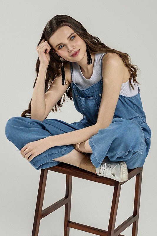 Pocket Adjustable Straps Overall Jumpsuit - Blu Lotus Boutique